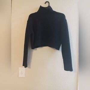 Elodie Black Cowl Neck Cropped Sweater